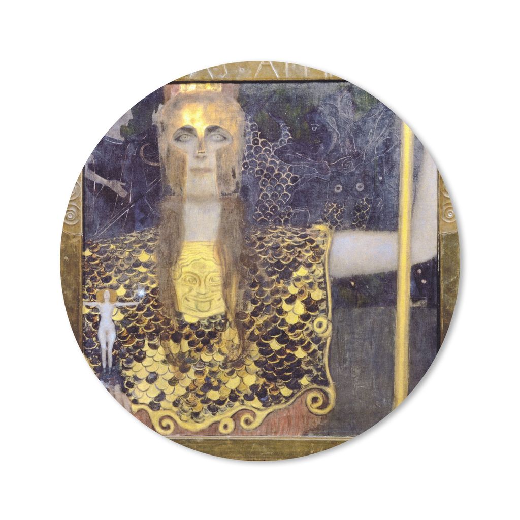 MuchoWow Mauspad Mousepad Pallas Athene - Gemälde von Gustav Klimt 30x30 cm - Mousepads - Maus Mat - Pad - Mausunterlage - Tischunterlage - Schr...