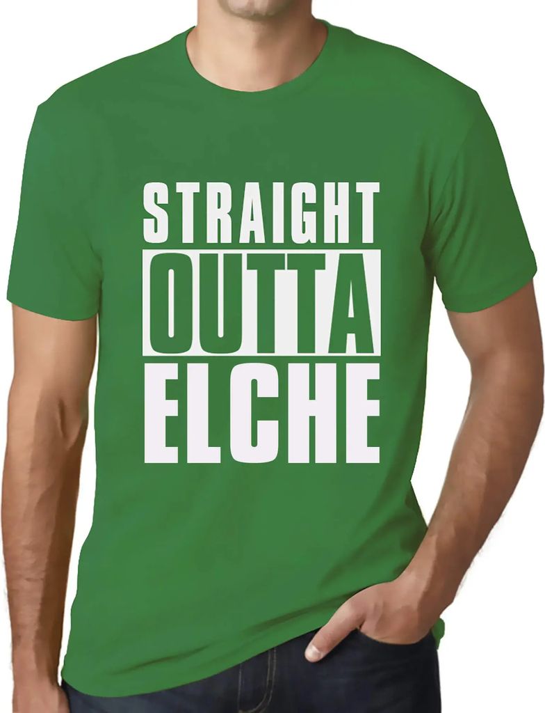 Herren Grafik T-Shirt Direkt aus Elche – Straight Outta Elche – Öko-Verantwortlich Vintage Jahrgang Kurzarm Lustige Druck Geburtstag Geschenk ...