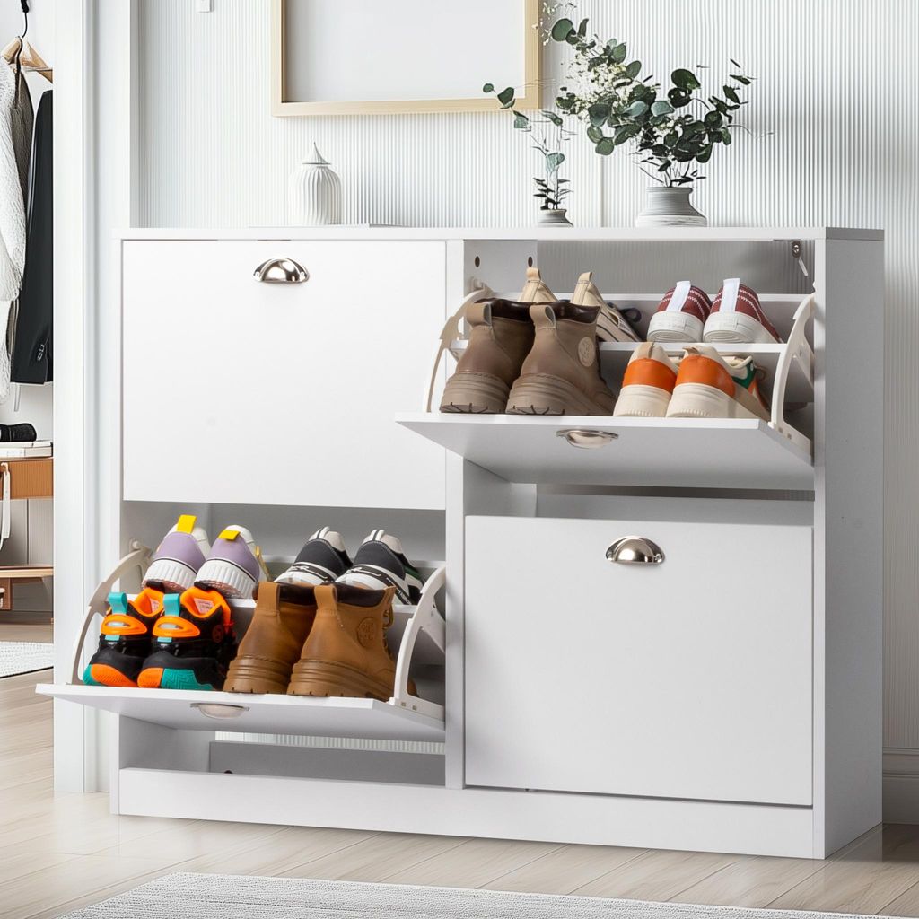 FCH Schuhschrank mit 4 Klappen, Schuhregal mit 8 Produktbild 