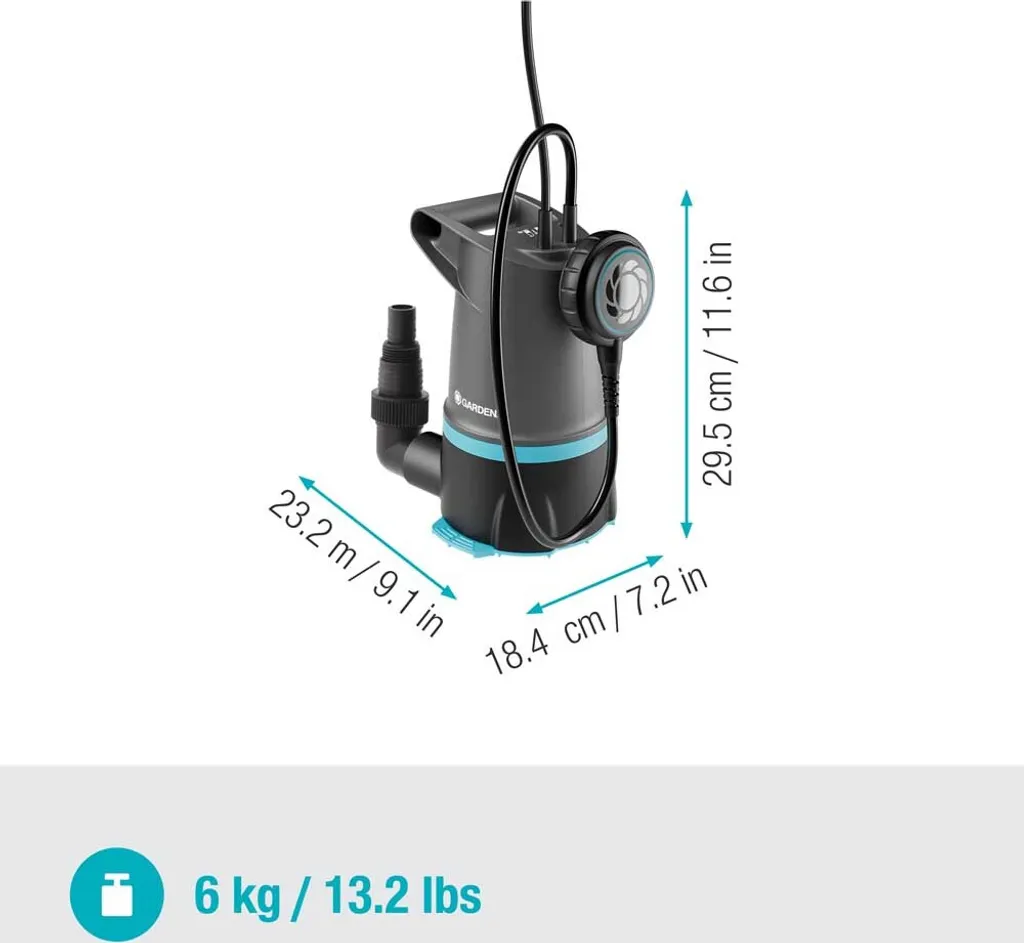 GARDENA 09018-47 Pompe d'évacuation eaux chargées 20000 BASIC 450W - 12