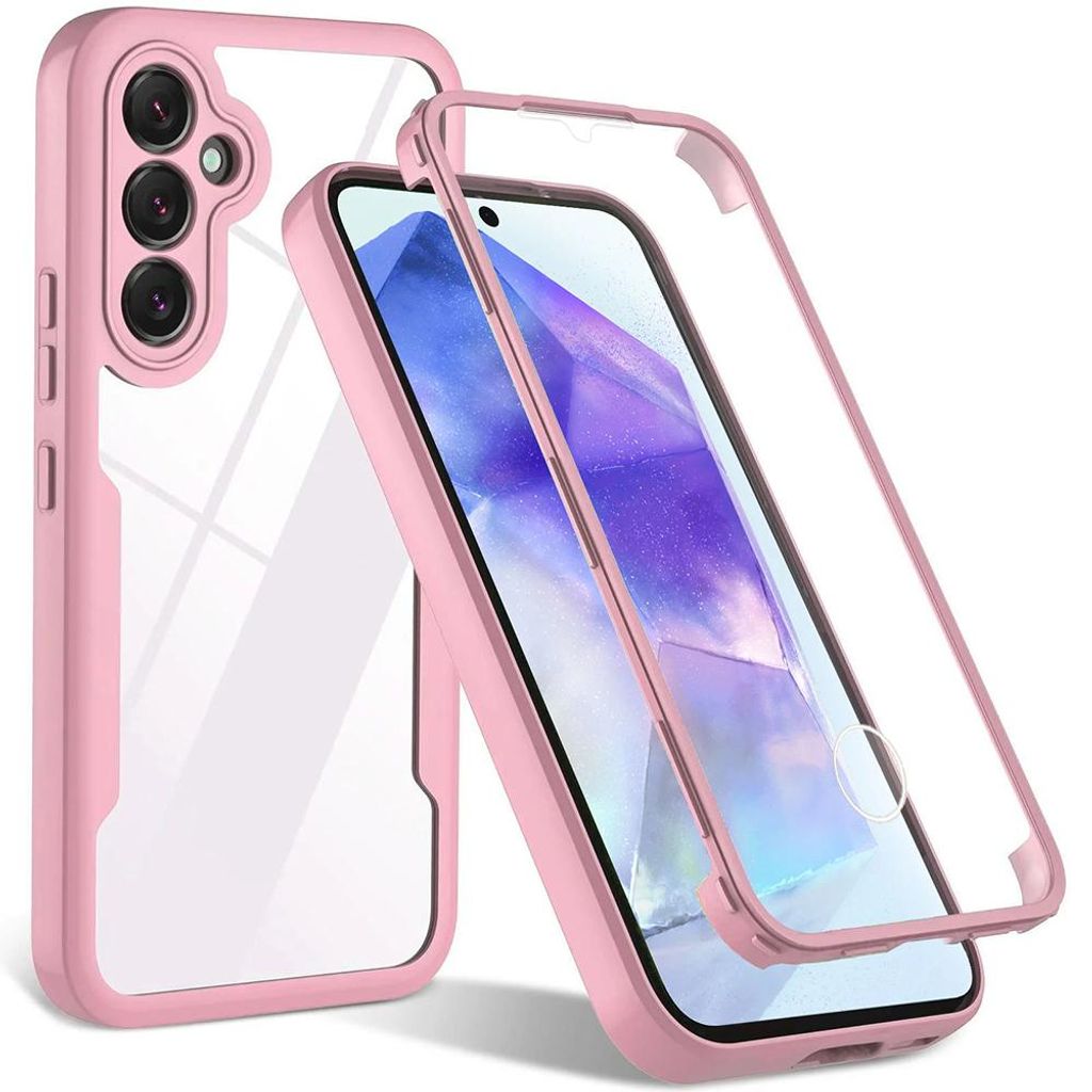 Techsuit ColorVerse 360 Hülle mit Schutzfolie für Samsung Galaxy A55 - Rosa