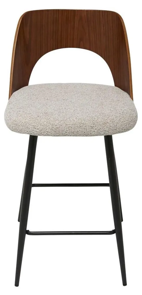 Tabouret de comptoir en tissu beige AUSTIN L45 cm pour îlot de cuisine