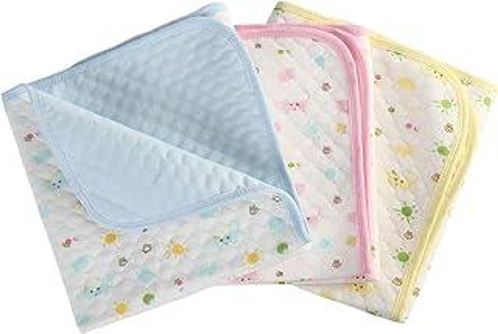 Baby Infant Wasserdicht Matte Wickelauflage - Ökologische Baumwolle Atmungsaktiv Wiederverwendbar Matratze Pad Packung mit 3 (M (50 x 70 cm))