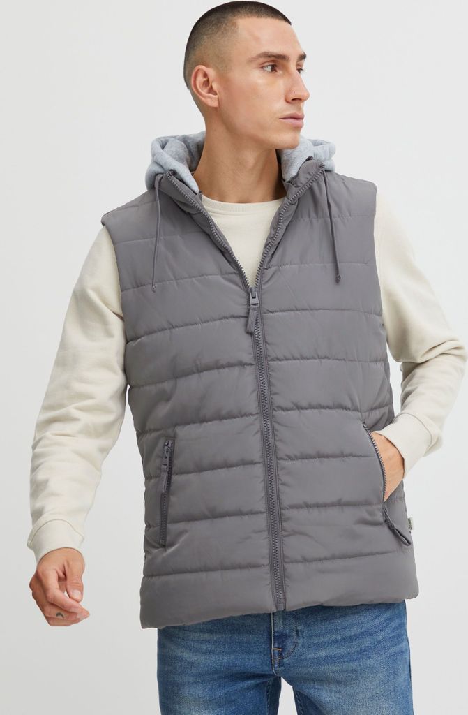 11 Project PREbbe Herren Weste Outdoor-Weste leicht gesteppte Weste mit Sweat-Kapuze Regular Fit