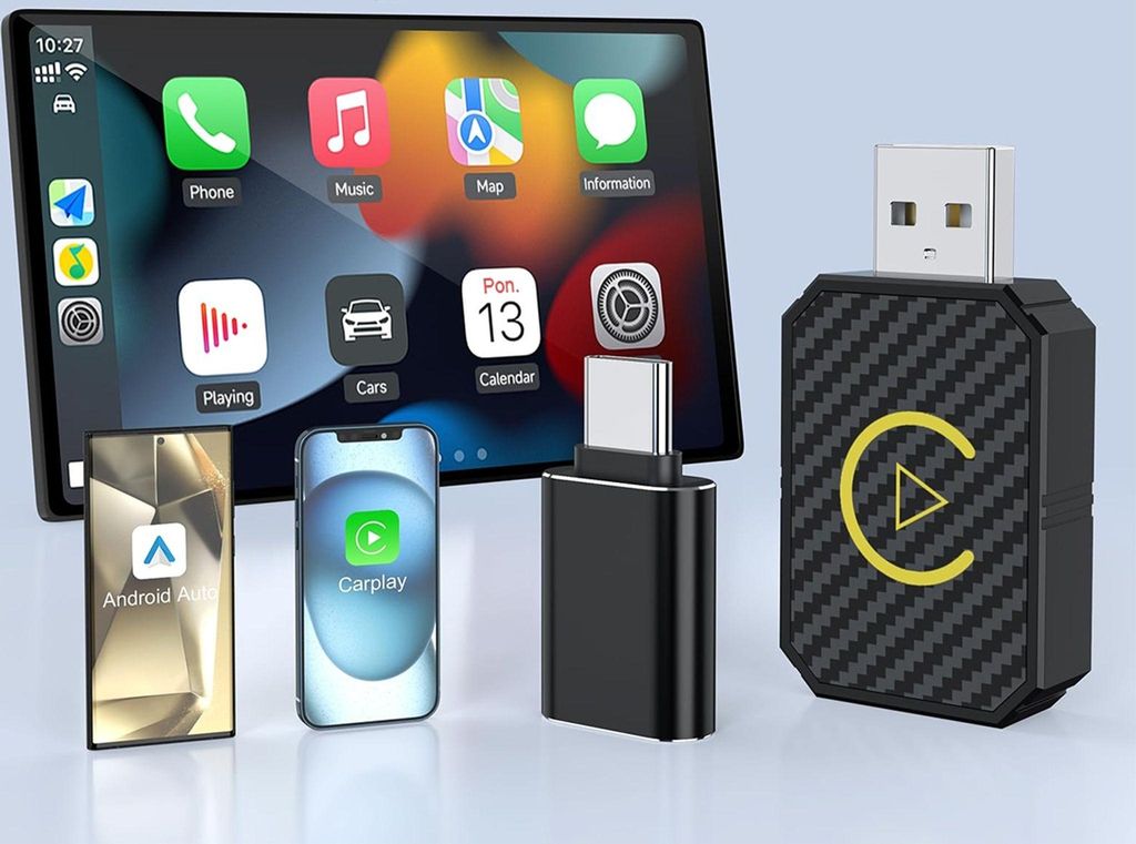 Bezdrátový mini adaptér pro Android Auto a CarPlay, převádí Obrázek produktu 