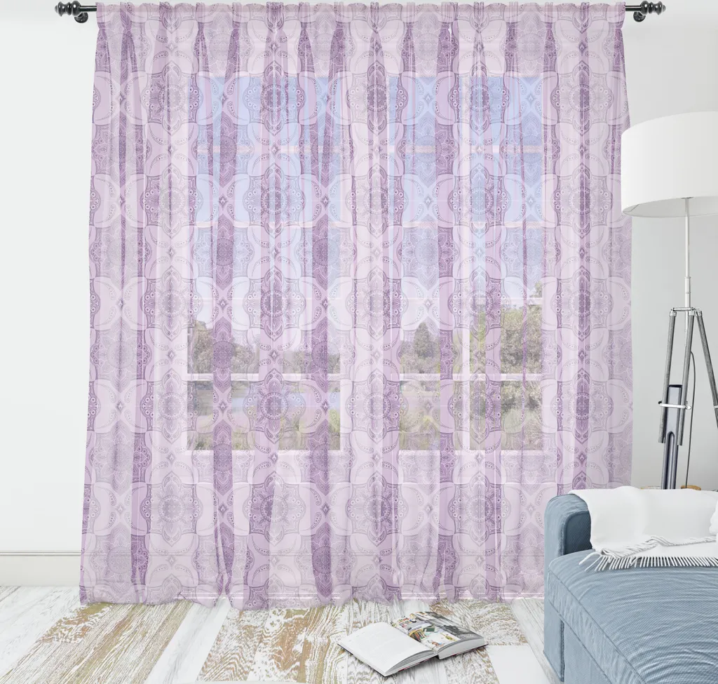 Arazzo ABAKUHAUS Raso Setoso 180x274 | Stampa Digitale Etnico Viola