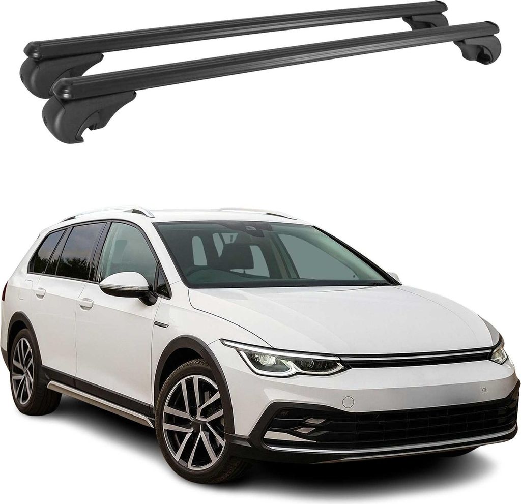 Dachträger für VW Golf Altrack 2020-2025 Gepäckträger Grundträger Alu Schwarz 2x