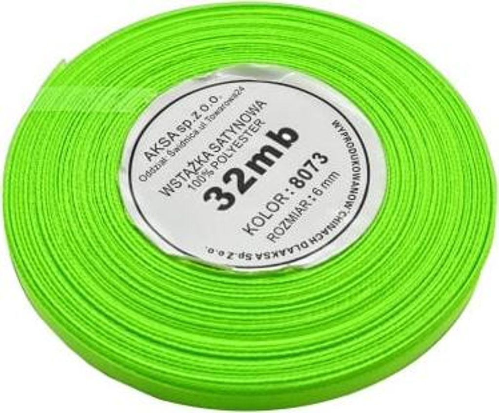 Satinband zum Verpacken von Geschenken, dekorativ, 6 mm, leuchtend grün, 32 m