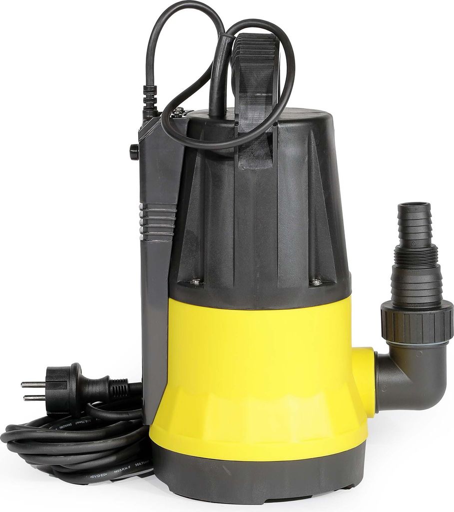 Tauchpumpe | Schmutzwasserpumpe | Abwasserpumpe 550W | 16m³/h Förderleistung | IP68 Schutzklasse | Bis 15m Förderhöhe | Für Klärgruben, Keller & Garten | EU-Stecker (Schwarz