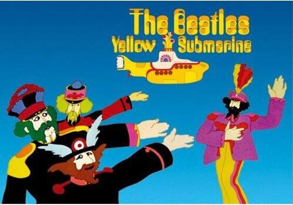 The Beatles - Postkarte "Yellow Submarine" RO9126 (Einheitsgröße) (Blau/Gelb)