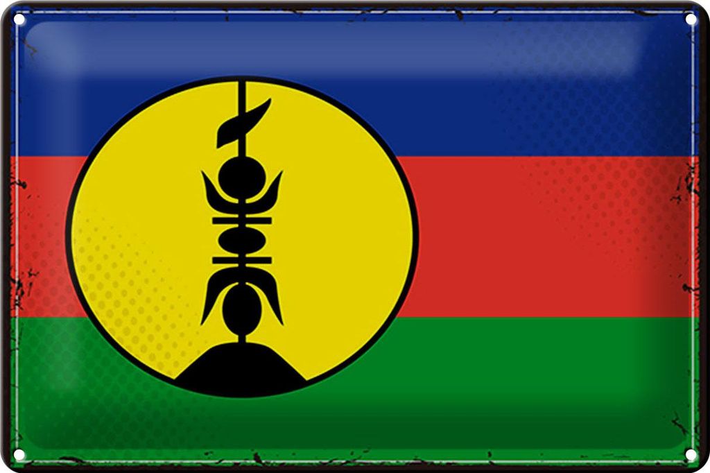 Blechschild Flagge Neukaledonien 30x20cm Retro Flag