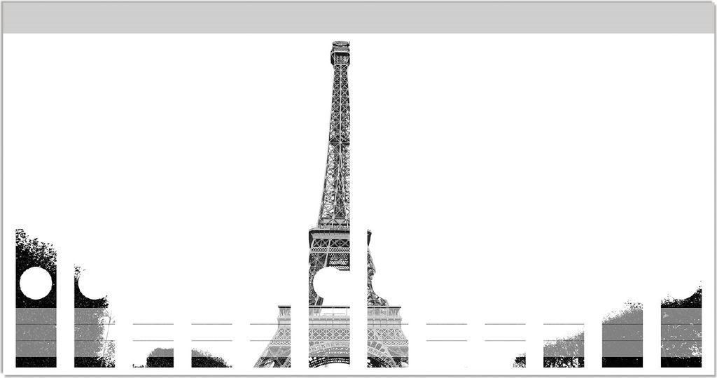 Wallario Ordnerrücken Sticker, selbstklebend für schmale Ordner, 12 Stück, Motiv Eiffelturm in Paris - schwarz weiß