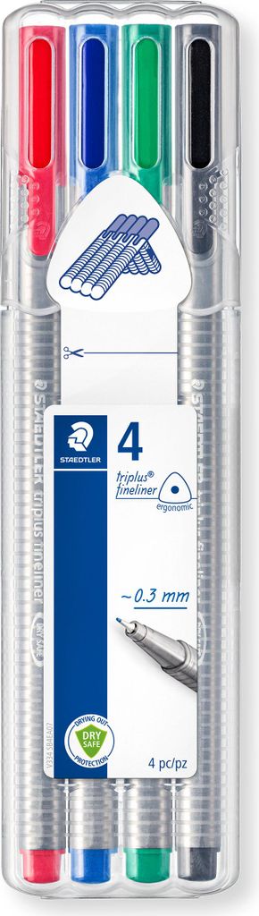 STAEDTLER Fineliner triplus 0,3mm 4ST Box Image du produit 