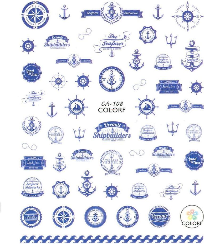 Dünne selbstklebende Nagelsticker, Marine CA-108
