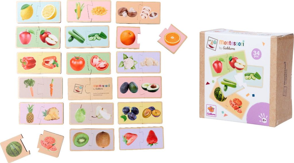 17 x 2 pièces Eichhorn Puzzle enfants bois Montessori Image du produit 