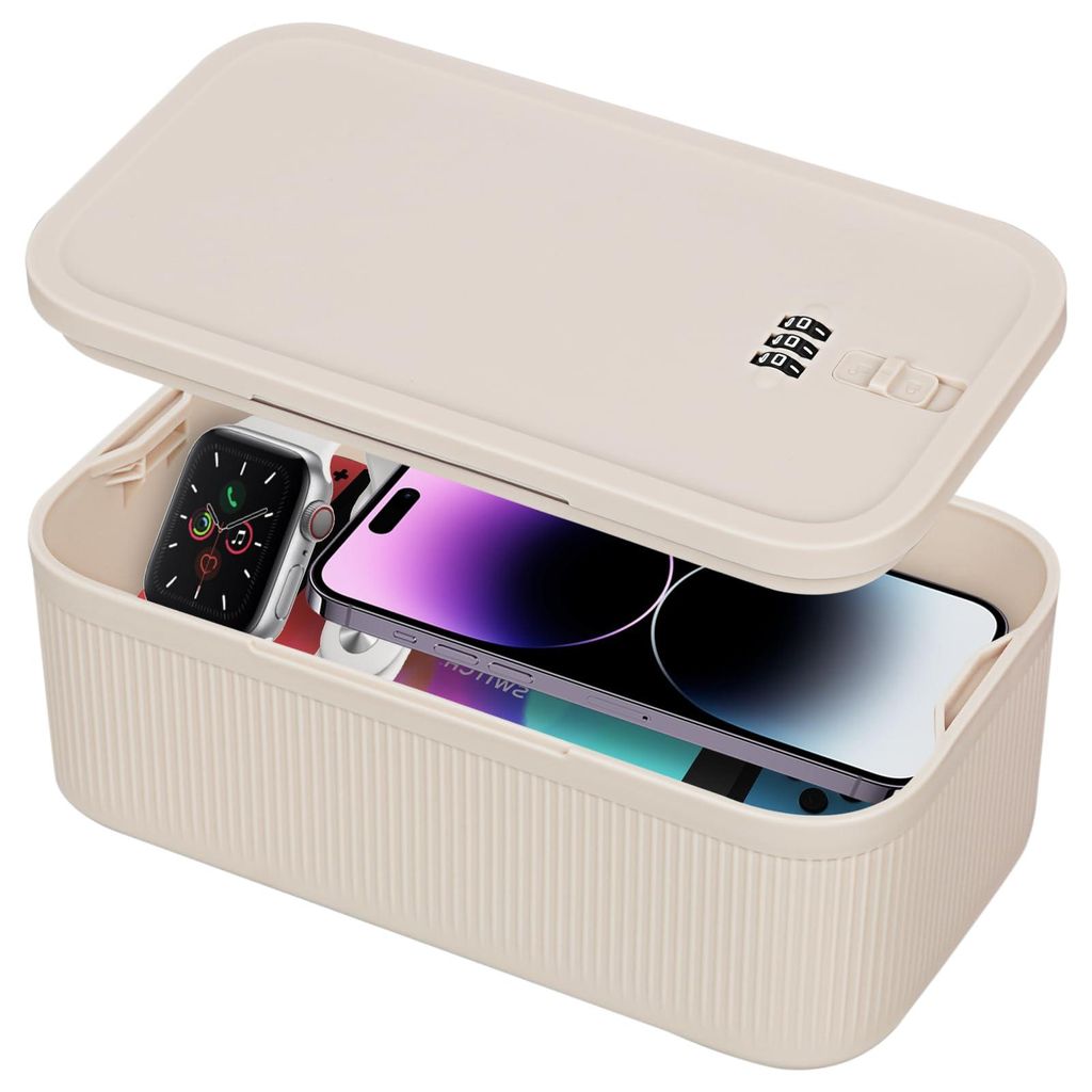 Abschließbare Box mit Zahlenschloss - Kleine Aufbewahrungsbox (23,5 x 12,8 x 9,3 cm) für Schmuck, Medikamente, Mobiltelefon, perfekt für Zuhause...