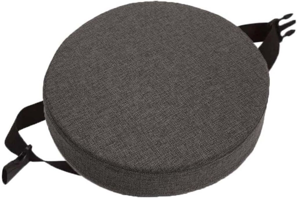Rundes Barhockerkissen 25x25x2 cm, rutschfest, dunkelgrau
