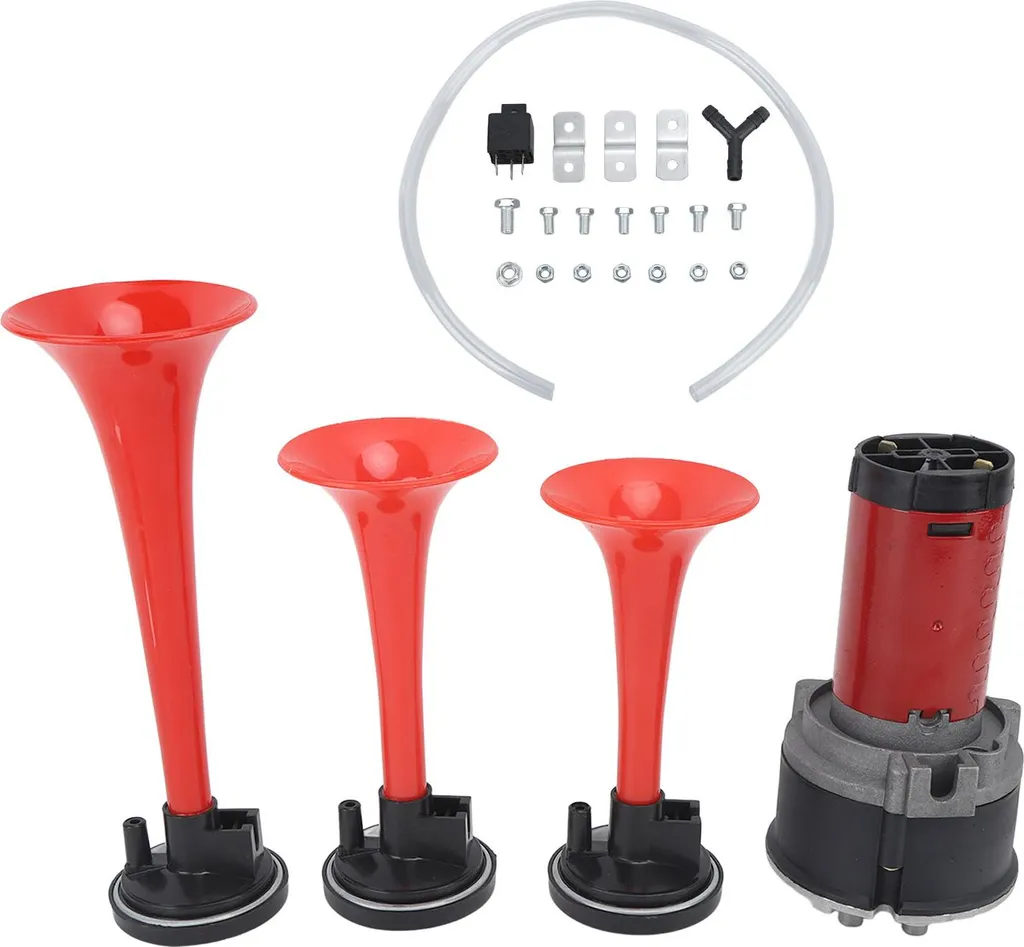 Klaxon Musical 3 Trompettes 125dB - Kit Air Horn 12V pour Camion et Bateau