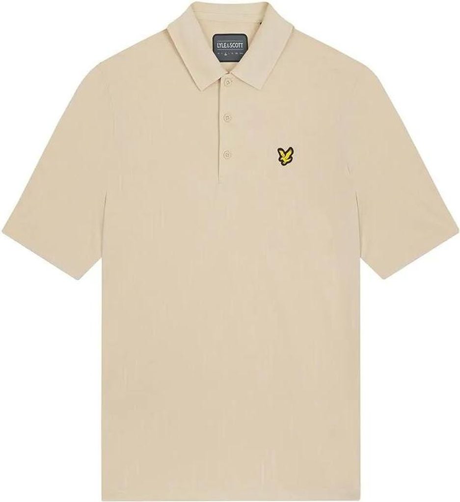 Lyle & Scott Monogram Jacquard Kurzarm-poloshirt Beige S Herren Beige S