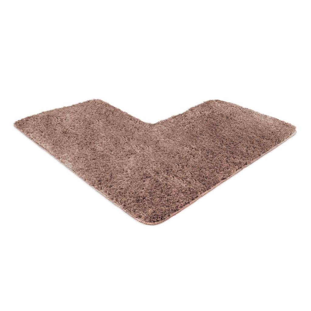 WohnDirect Eckbadematte Florenz Braun 100 x 100 x 50 cm