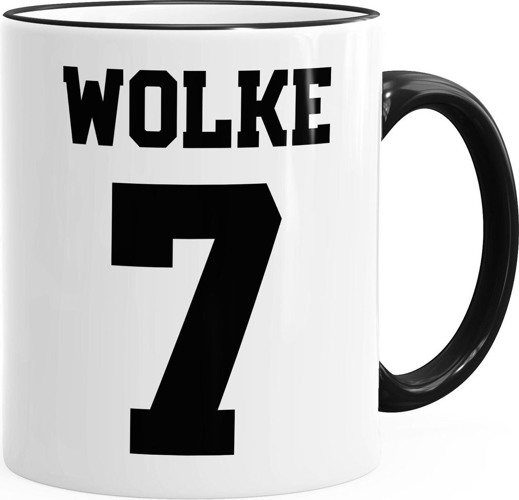 Kaffee-Tasse Wolke 7 Sieben Liebe Valentinstag Geschenk-Tasse MoonWorks schwarz unisize
