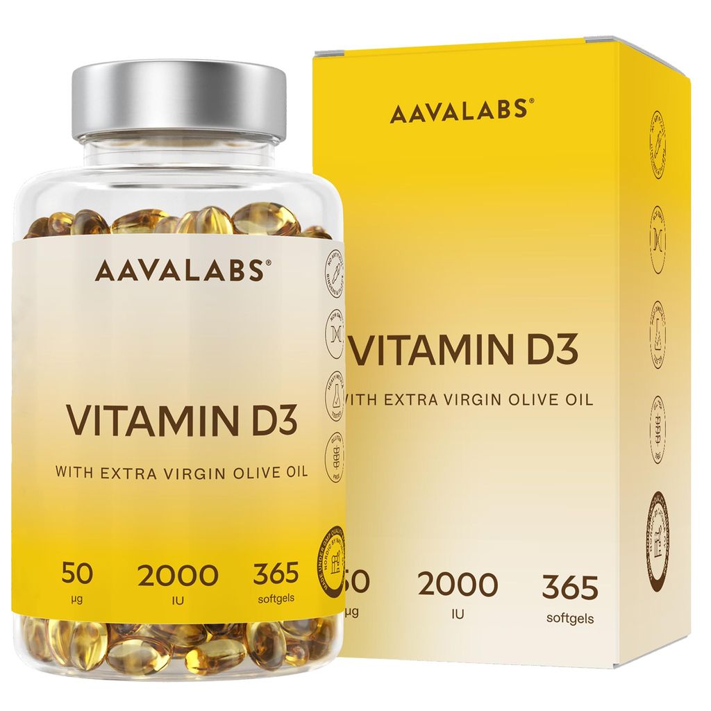 Aavalabs Vitamina D3 2000 UI | Sistema immunitario e ossa | Immagine del prodotto 