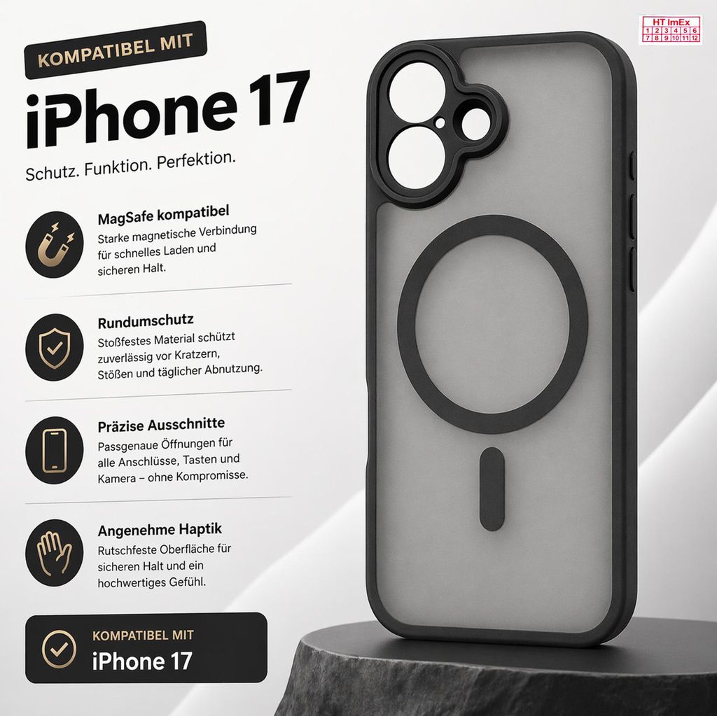 Case kompatibel mit iPhone 17 MagSafe Anti-Shock Slim Kamera Schutz