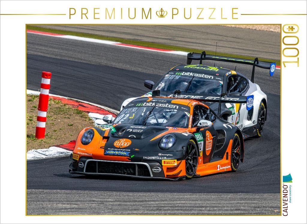 CALVENDO Puzzle Huber Racing / Porsche 911 GT3 R | 1000 Teile Lege-Größe 64x48cm Foto-Puzzle für glückliche Stunden