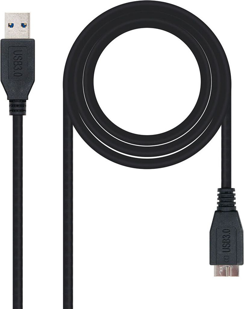 USB 3.0 A zu Micro USB-B-Kabel NANOCABLE 10.01.110-BK Schwarz