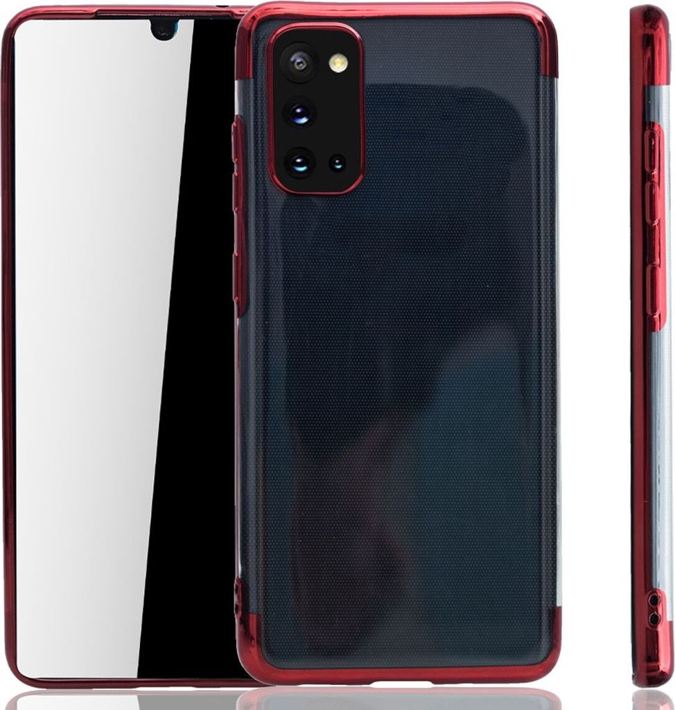 Handyhülle für Samsung Galaxy A31 Rot - Clear - TPU Silikon Case Backcover Schutzhülle in Transparent Rot