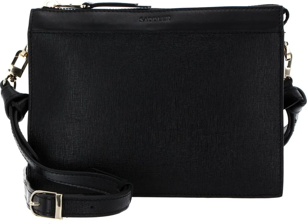 SADDLER Nicole Sac de Soirée Noir en Cuir avec Bandoulière Ajustable