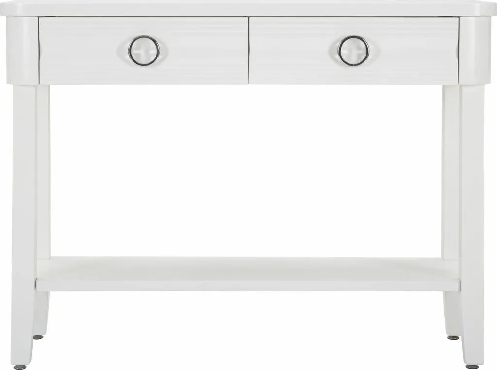 Table Console d'Entrée Blanche Bakar 110 cm avec Tablette Inférieure - 8