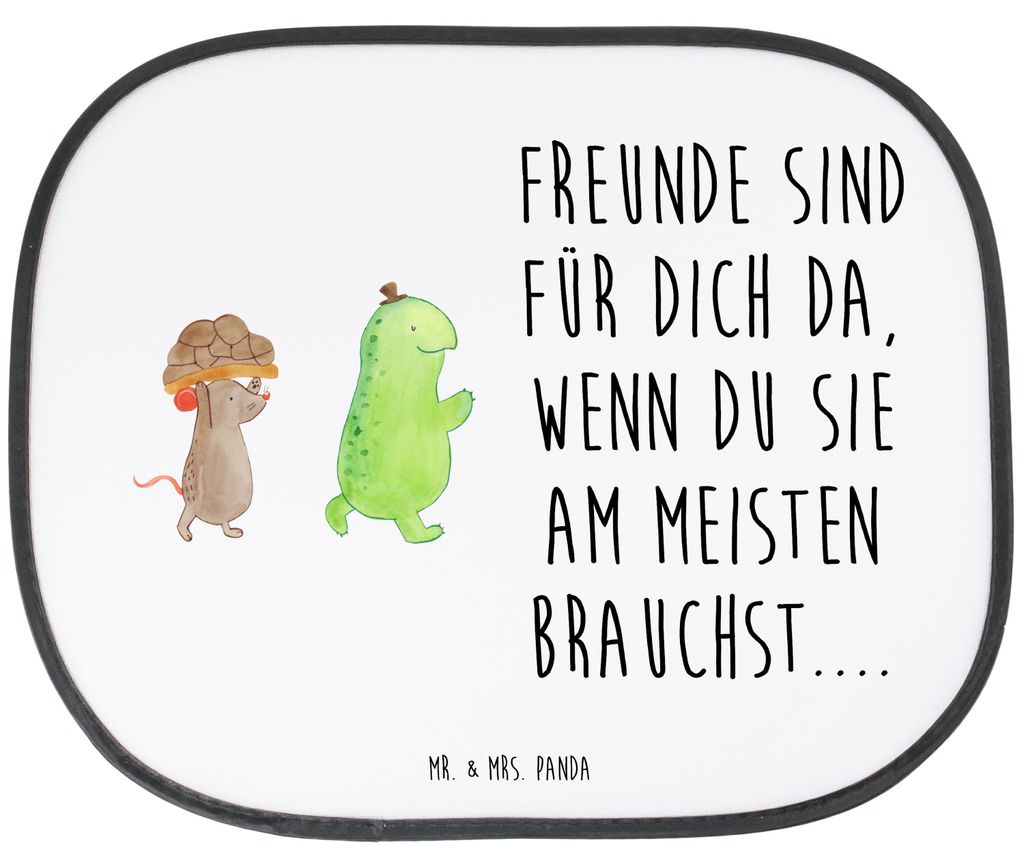 Mr. & Mrs. Panda Sonnenschutz für Auto Schildkröte Maus - Weiß - Geschenk, Sonnenblende, Freunde, saugnapf, pkw, Scheibenschutz, Hilfe, Beste Fr...