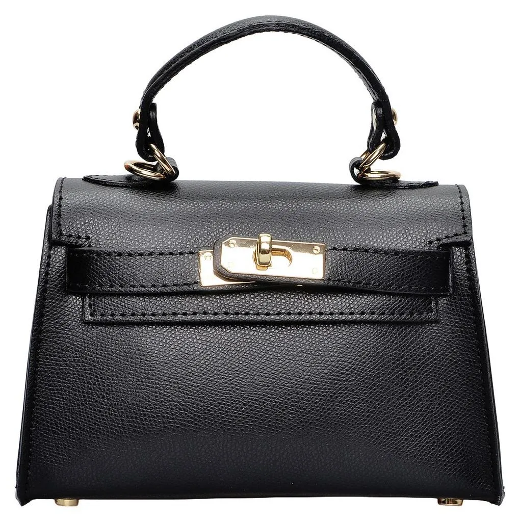 Sac trotteur en cuir noir Isabella Rhea l'accessoire tendance