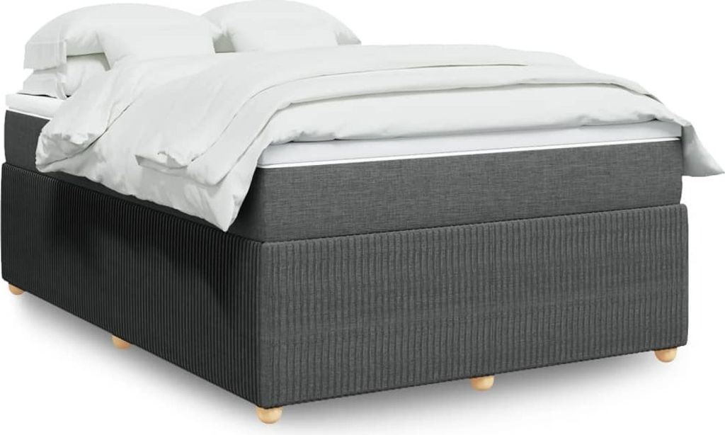 Maison Exclusive - Boxspringbett mit Matratze Dunkelgrau 140x200 cm Stoff
