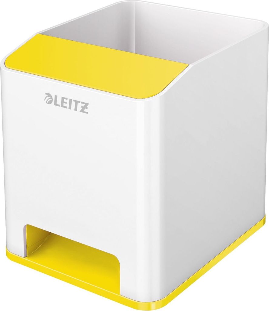 Stifteköcher Wow Duo Colour Sound weiß/gelb Packung mit 4 Stück