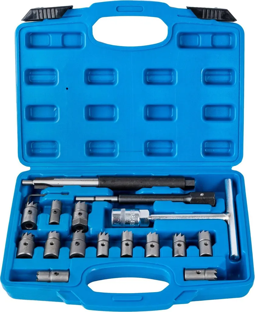 Coffret nettoyeur de siège d'injecteur 17 pièces argent pour mécanique