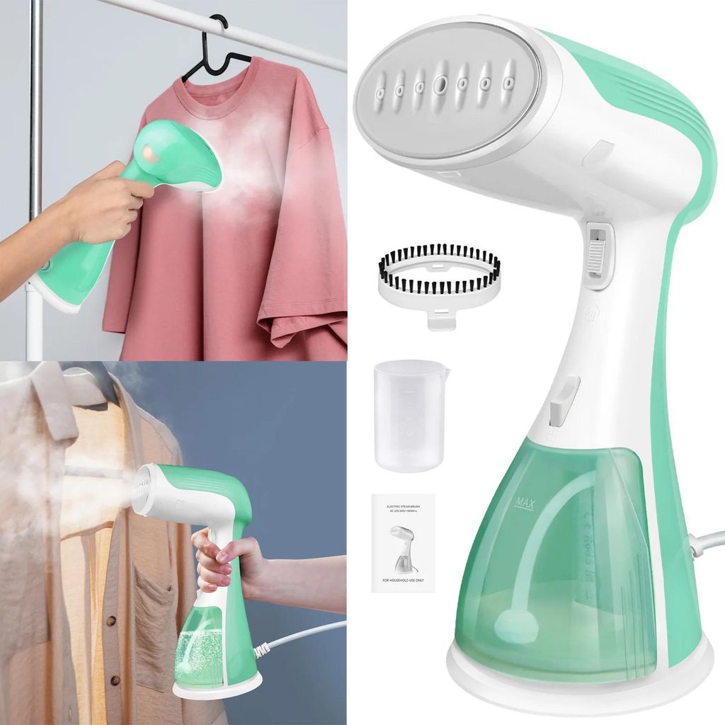 Dampfglätter - Handdampfbürste - 4800 W - 300 ml - 50 g/min - Aufheizzeit 30 s - UK-Stecker - 220 V/50 Hz - Grün