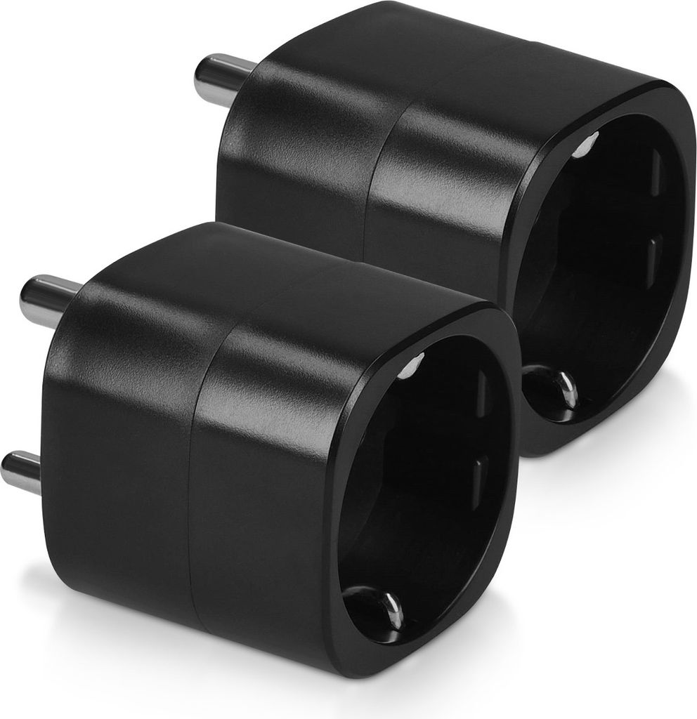 kwmobile 2x Reiseadapter Indien Typ-D - Schuko Reise Produktbild 4