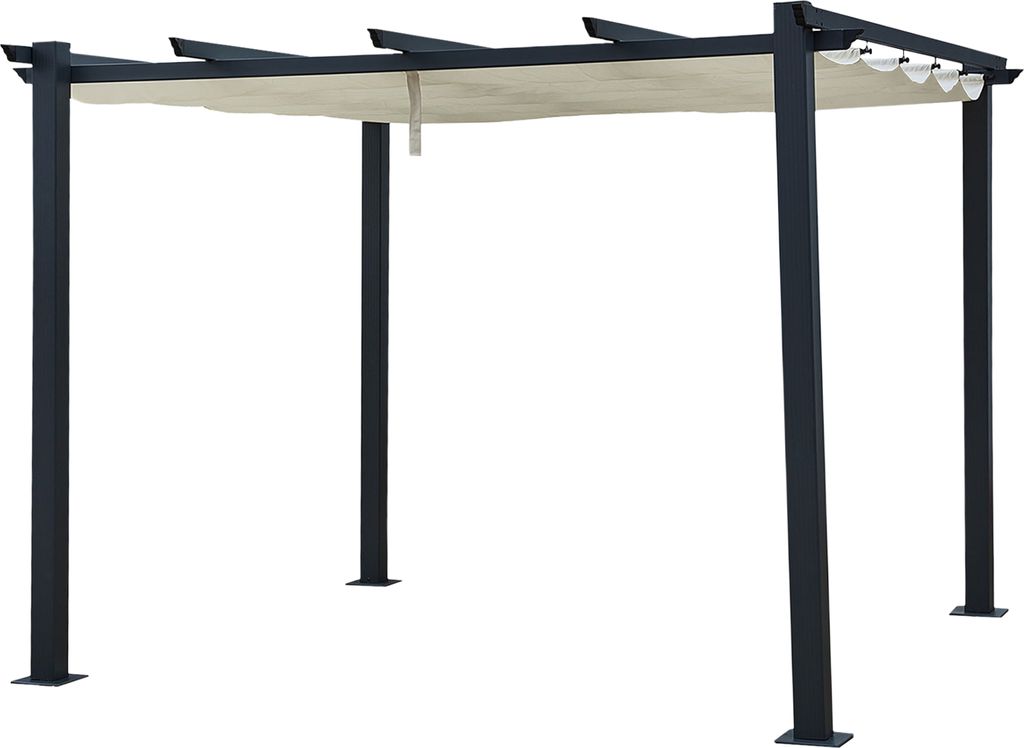 Freistehende Pergola 3 × 3m CASSIS beige - Aluminiumstruktur