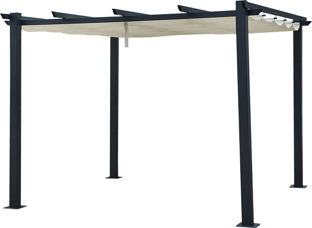 Pergola 3x3m CASSIS structure alu résistante et design beige intemporel
