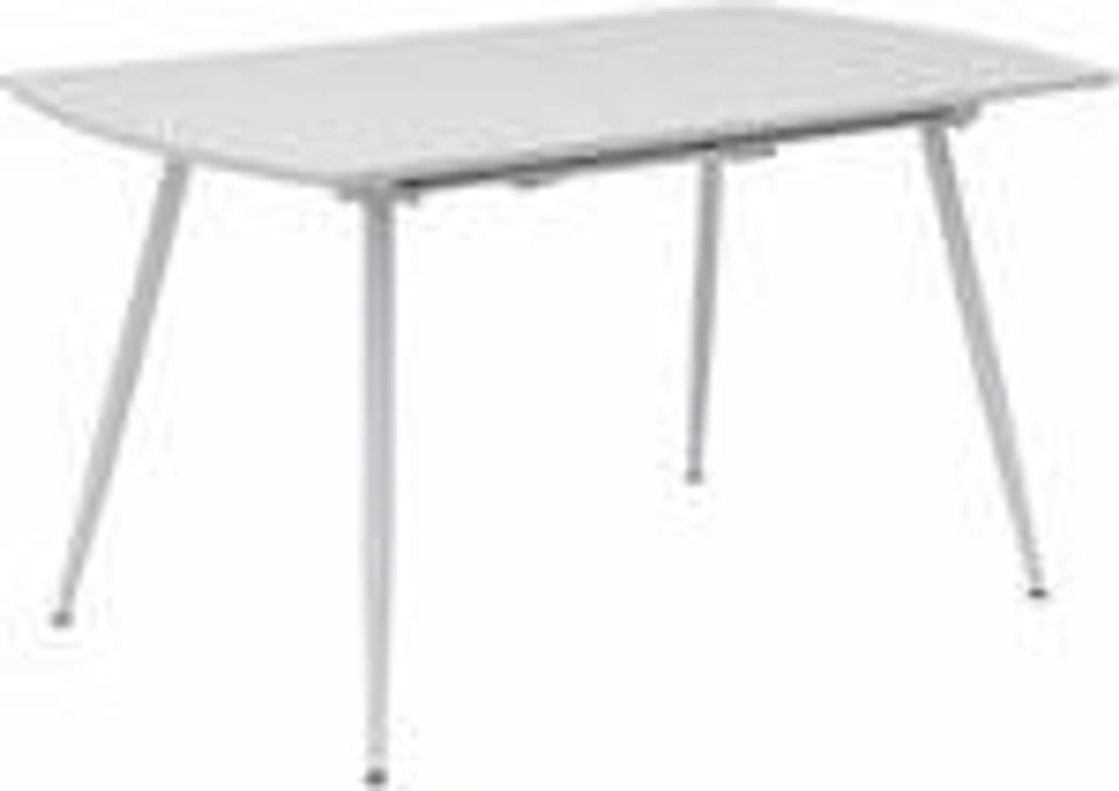 Esstisch Sabina ausziehbar 140-180 x 80 cm 6-10 Personen Küchentisch mit Metallgestell für Küche, Esszimmer Holz Optik,Farbe:Weiß