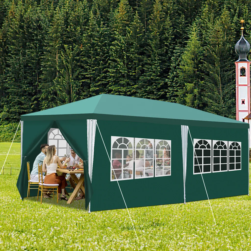 Padiglione Tenda robusta per feste - tenda per eventi di alta qualità e stabilità per il vostro giardino Verde 3x6m