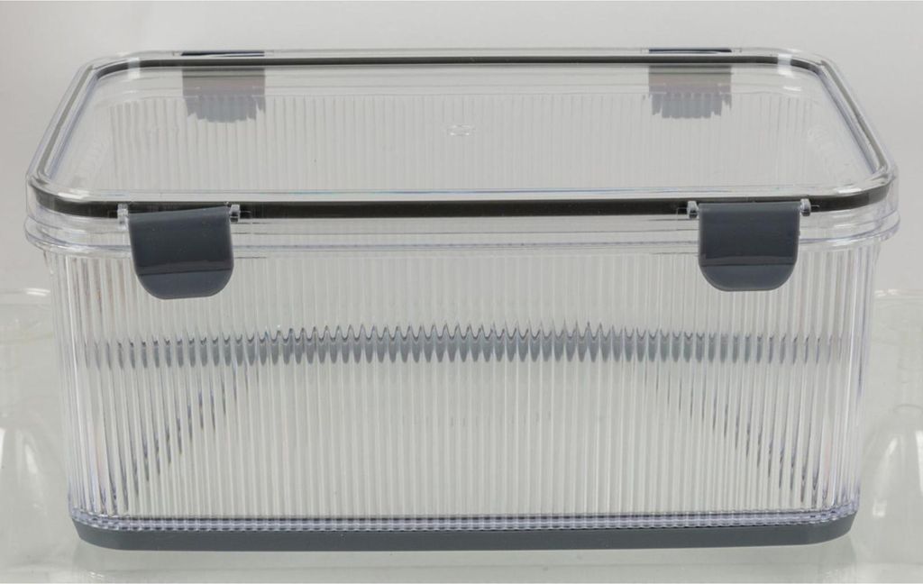 Vorratsdose 3,6L mit Riffeln & Klickverschluss | Große luftdichte Vorratsbox aus Kunststoff | BPA-frei, stapelbar & spülmaschinengeeignet