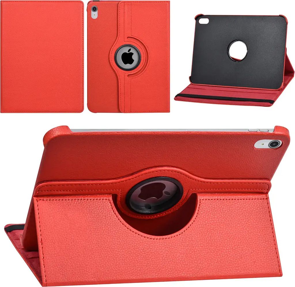Apple iPad 10.9 (2022) Book Case Tablet - 360 Graden Draaibaar - Red