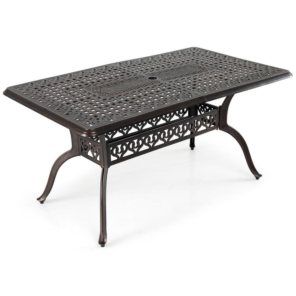 Tavolo da giardino COSTWAY 150x90 cm, tavolo da terrazza in Immagine del prodotto 