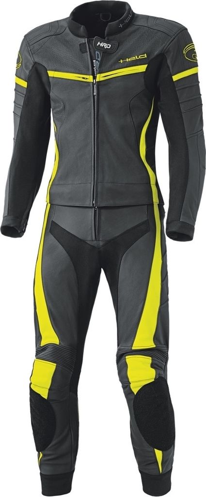 Held Spire 2-Teiler Damen Motorrad Lederkombi, schwarz/gelb, 42