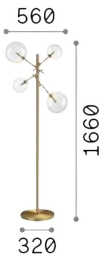 Ideal Lux 348285 EQUINOXE Stehleuchte H1660mm 4xG4 Kupfer