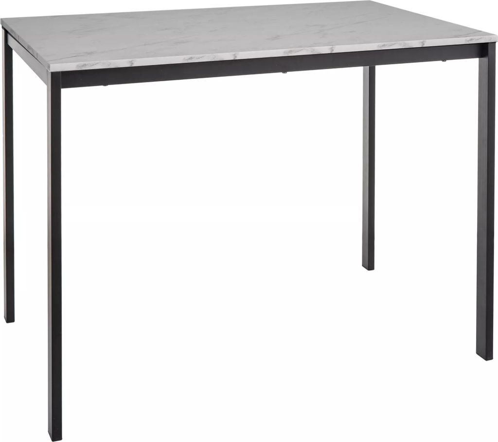 Jedálenský stôl 100x60 ERION - biely mramor / čierny Obrázok produktu 