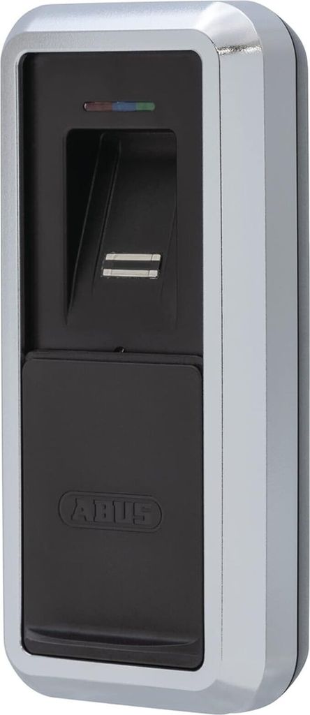 A standalone product shot of a fingerprint scanner.